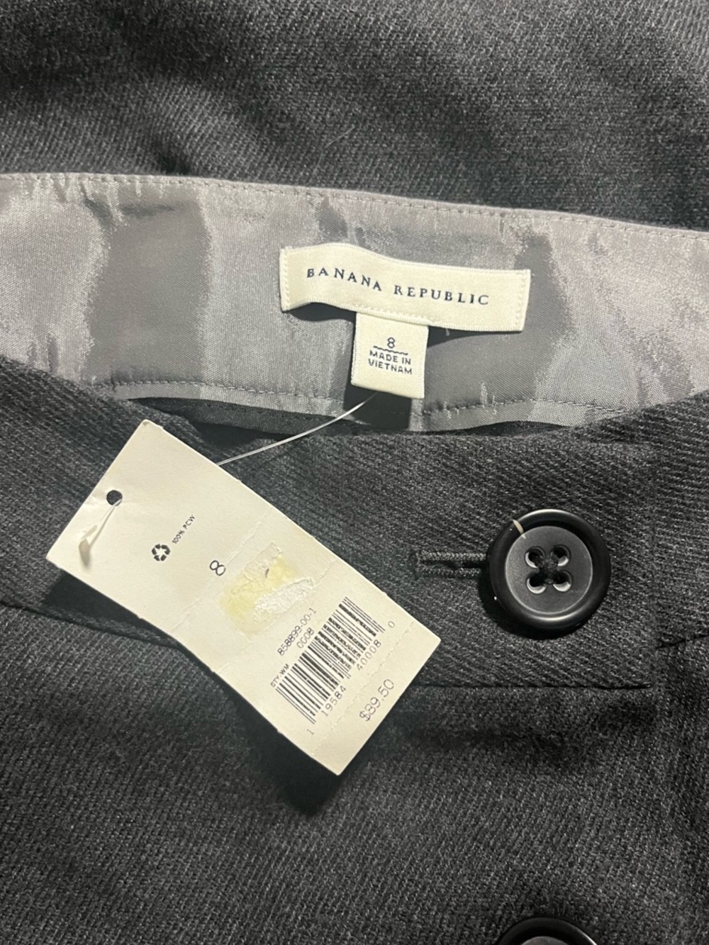 Banana Republic Black Button-Front A-Line Skirt - Picture 3 of 6